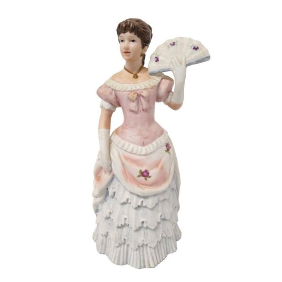 Homco Other - Vintage Homco Victorian Lady With Fan Shall We Dance Figurine Porcelain #1421